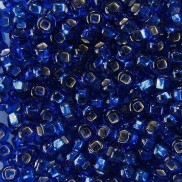 Dark blue with silver plated center, Czech beads