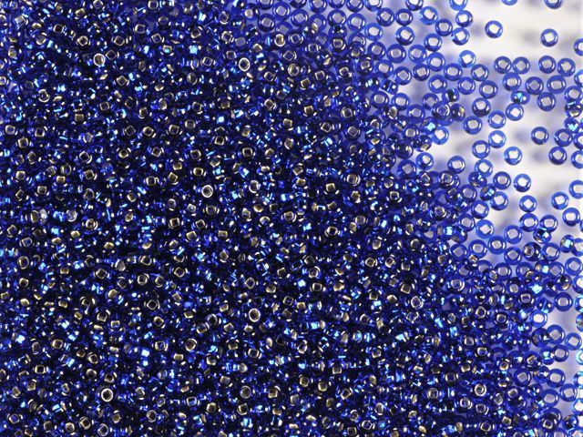 Dark blue with silver plated center, Czech beads