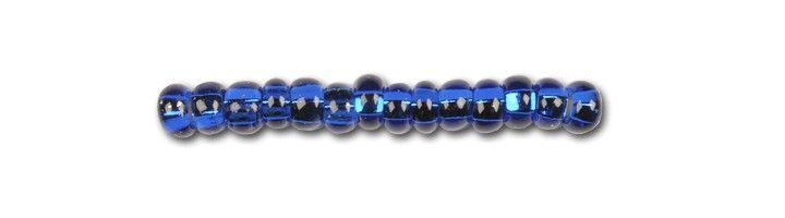 Dark blue with silver plated center, Czech beads