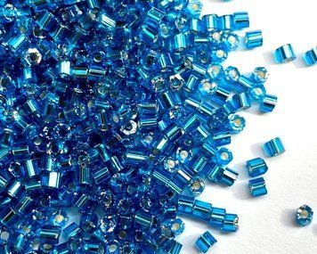 Blue dark transparent with silver-plated center, Czech cut