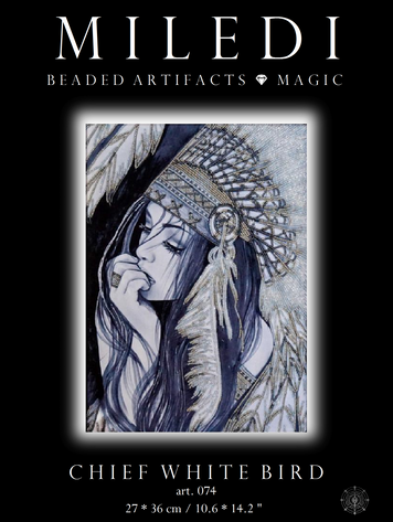 Chief White Bird, Complete kit for DIY embroidery with beads, Kit