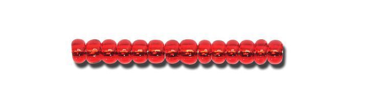 Red with silver plated center, Czech beads