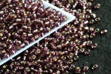 Light lilac with silver-plated center large, Czech beads