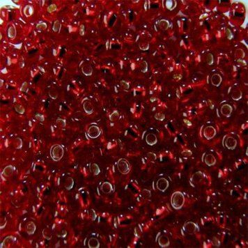 Dark red with silver plated center, Czech beads