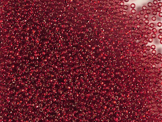 Dark red transparent with square silver plated center, Czech beads