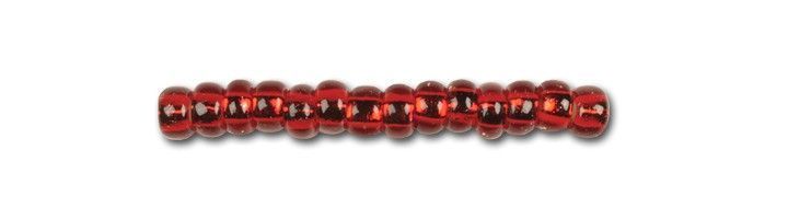 Dark red transparent with square silver plated center, Czech beads