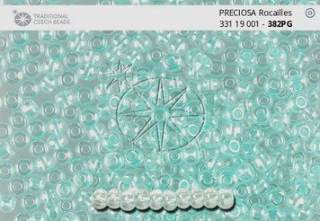 Transparent pale aquamarine with pearl pastel center, Czech beads