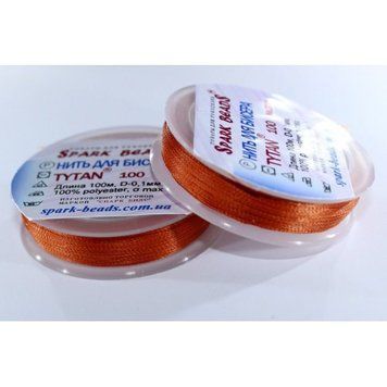 Beading thread Tytan 100 (dark terracotta) 100 meters