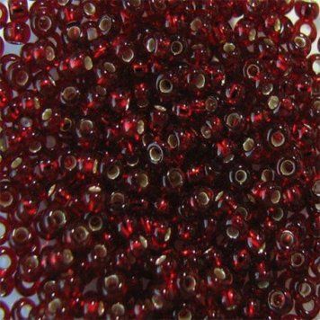 Dark garnet with silver-plated center, Czech beads