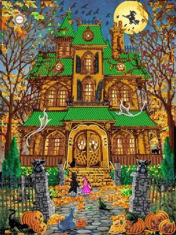 Mystical house, Schema zum Selbststicken (DIY) mit Perlen und dekorativen elementen (selbstst&auml;ndige Materialauswahl) СЛ-3416 фото