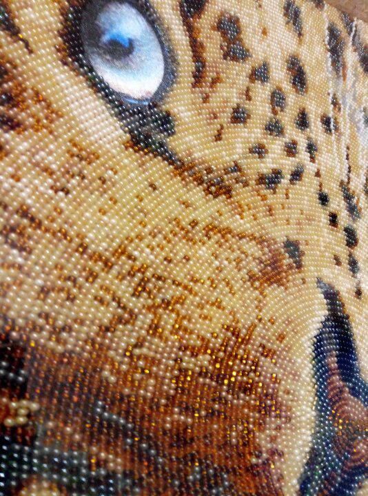Goldener Leopard, Schema zum Selbststicken (DIY) mit Perlen (selbstst&auml;ndige Materialauswahl) СЛ-3166 фото