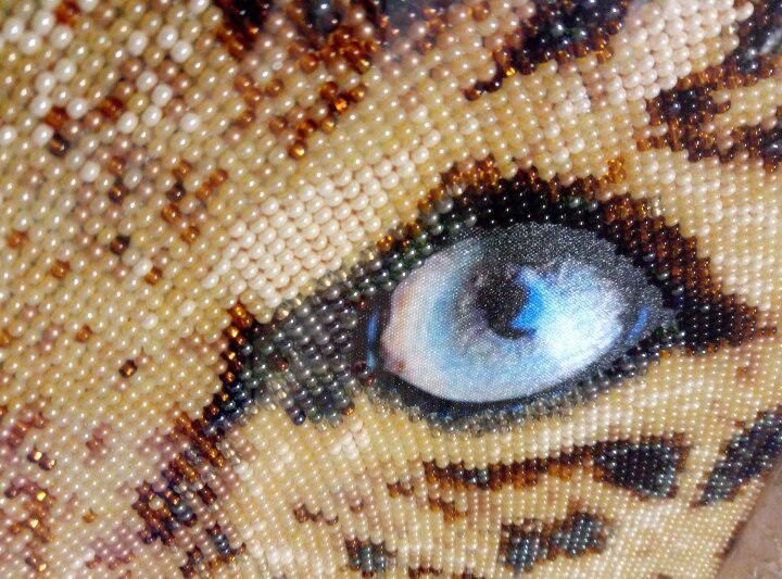 Goldener Leopard, Schema zum Selbststicken (DIY) mit Perlen (selbstst&auml;ndige Materialauswahl) СЛ-3166 фото