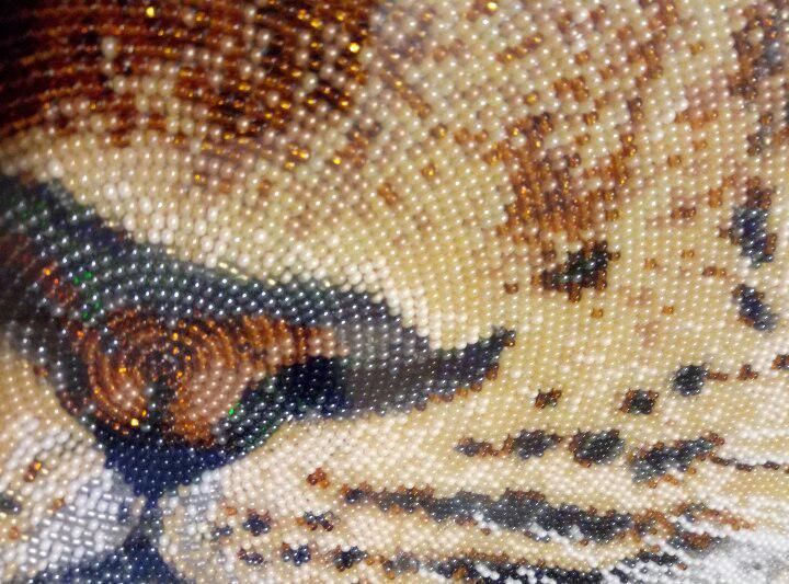 Goldener Leopard, Schema zum Selbststicken (DIY) mit Perlen (selbstst&auml;ndige Materialauswahl) СЛ-3166 фото