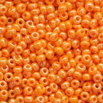 Orange glossy opaque, Czech beads