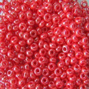 Bright cherry glossy opaque, Czech beads