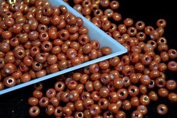 Brown-Mustard glossy with luxury coating large, Czech beads