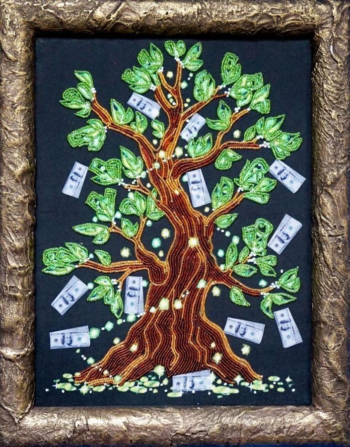 Tree of abundance, Scheme for self-embroidery (DIY) with beads (independent selection of materials), Scheme