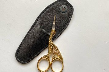 Craft scissors with case, Herons gilded 8,5 cm