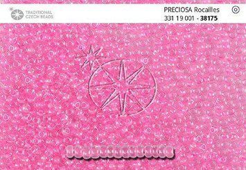 Transparent with a bright pink center, jewelry Czech beads