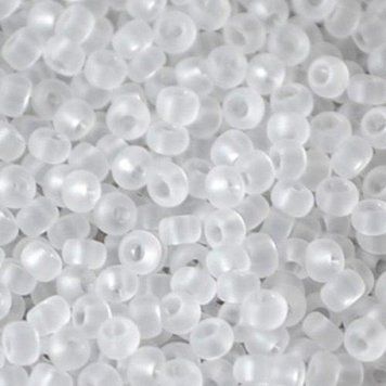 Transparent white matte, Czech beads