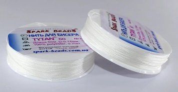 Нитка для бісеру та біжутерних робіт Tytan 60 молочний 60 метрів 2502-60-Spark Beads фото