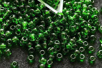 Green transparent large, Czech beads