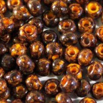 Brown travertine opaque, Czech beads