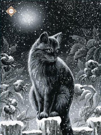 Waiting under the moon, Scheme for self-embroidery (DIY) with beads (independent selection of materials), Scheme
