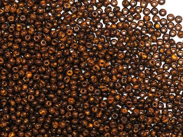 Brown travertine opaque, Czech beads