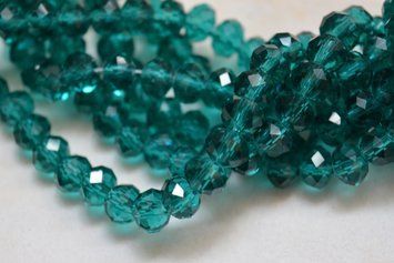 Намистини кришталеві рондель 6/4,5 мм crystal dark emerald (низка 90 шт) ZCB-165-115-Briolex фото