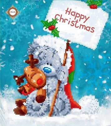 Teddy's Christmas, Schema zum Selbststicken (DIY) mit Perlen (selbstst&auml;ndige Materialauswahl) СЛ-4101 фото