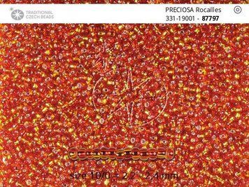 Red-yellow transparent harlequin with silver-plated center, Czech beads