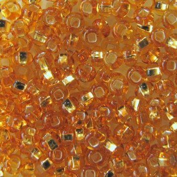 Amber with silver-plated center, Czech beads