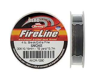 Шнур-нитка Smoke FireLine 0,12 для роботи з бісером і намистинами (15 ярдів) FL04SG15 фото