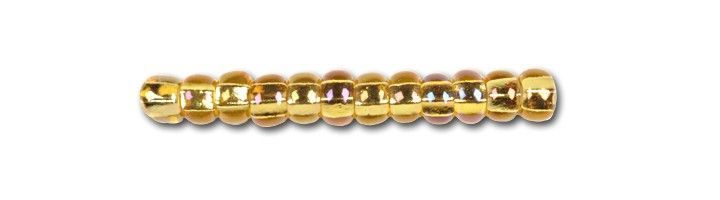 Amber rainbow with silver plated center, Czech beads