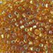 Amber rainbow with silver plated center, Czech beads