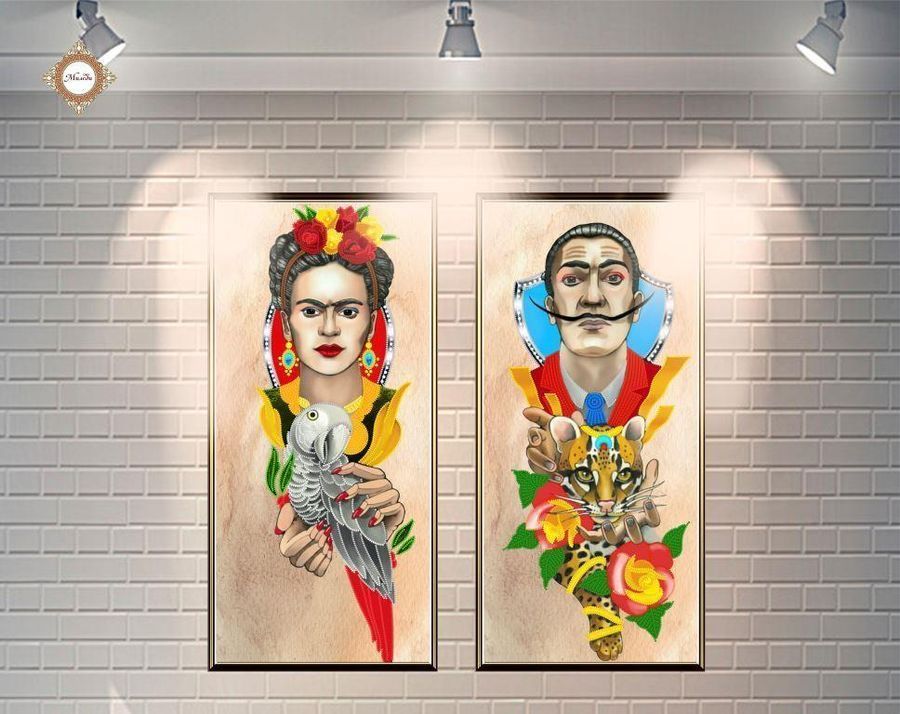 Meister des Surrealismus, Perlenstich komplettset Diptychon f&uuml;r DIY und dekorativen elementen СЛТн-2217 фото