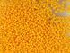 Yellow-orange with red stripe, Czech beads