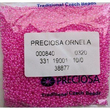 Bright pink transparent with colored center, Czech beads