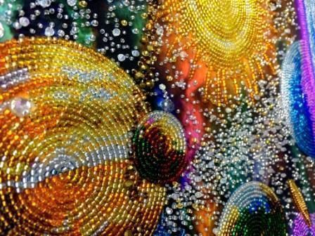In space, Complete kit for DIY embroidery with beads and decorative elements, Kit