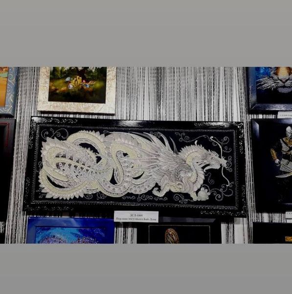 The Pearl of the Great BaiLong,Sacred Embroidery Artifact with Crystal and Glass Components, Kit