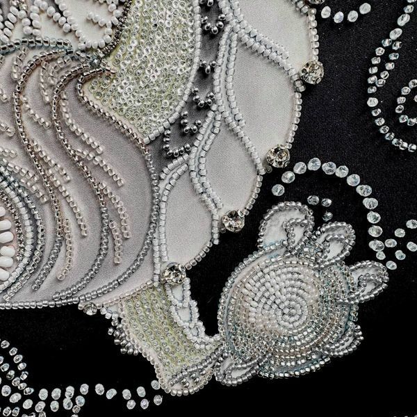 The Pearl of the Great BaiLong,Sacred Embroidery Artifact with Crystal and Glass Components, Kit