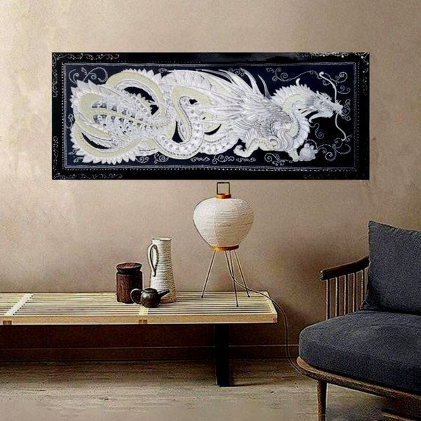 The Pearl of the Great BaiLong,Sacred Embroidery Artifact with Crystal and Glass Components, Kit
