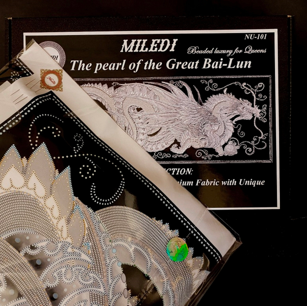 The Pearl of the Great BaiLong,Sacred Embroidery Artifact with Crystal and Glass Components, Kit