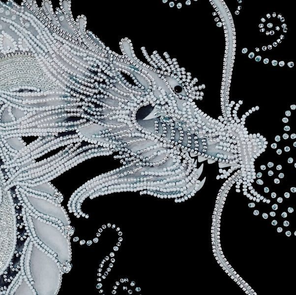 The Pearl of the Great BaiLong,Sacred Embroidery Artifact with Crystal and Glass Components, Kit