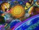 In space, Complete kit for DIY embroidery with beads and decorative elements, Kit