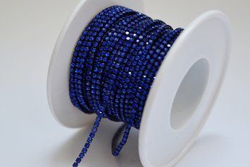 Стразовий ланцюжок сobalt blue оправа в колір страз (1,5 мм) 005SS4-10см фото