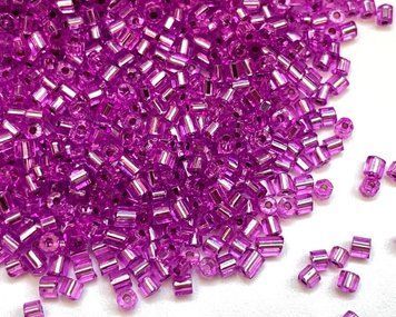 Purple with silver-plated center, Czech cut