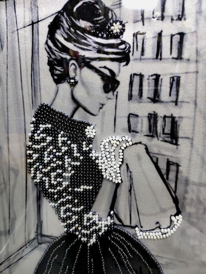 French chic, Complete kit for DIY embroidery with beads, Kit