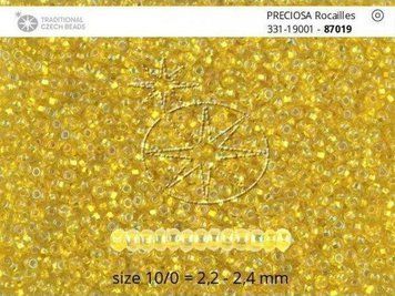 Yellow amber AB with silver-plated center, Czech beads